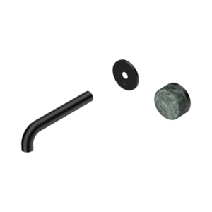 Nero Serenity Progressive Wall Basin Mixer 160mm Spout With Verde Alpi Handle Trim Kit Only Matte Black - 24E104MB