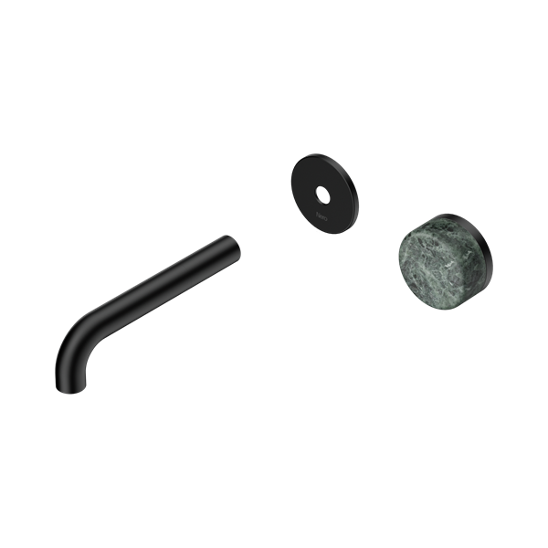 Nero Serenity Progressive Wall Basin Mixer 160mm Spout With Verde Alpi Handle Trim Kit Only Matte Black - 24E104MB