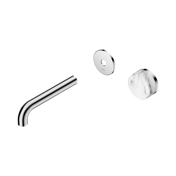 Nero Serenity Progressive Wall Basin Mixer 160mm Spout With Arabescato Corchia Handle Trim Kit Only Chrome - 24E106CH