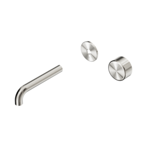 Nero Serenity Progressive Wall Basin Mixer 160mm Spout With Metal Handle Trim Kit Only Brushed Nickel - 24E108BN