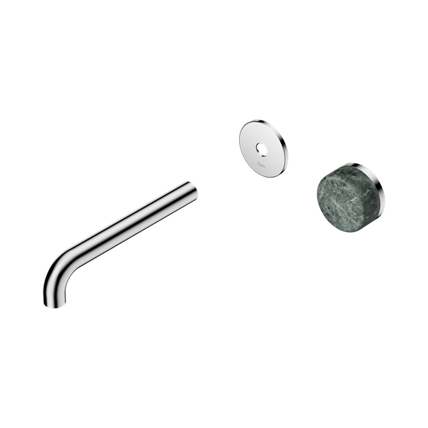 Nero Serenity Progressive Wall Basin Mixer 185mm Spout With Verde Alpi Handle Trim Kit Only Chrome - 24E110CH