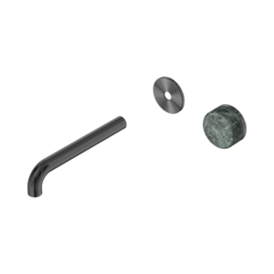 Nero Serenity Progressive Wall Basin Mixer 185mm Spout With Verde Alpi Handle Trim Kit Only Gun Metal - 24E110GM