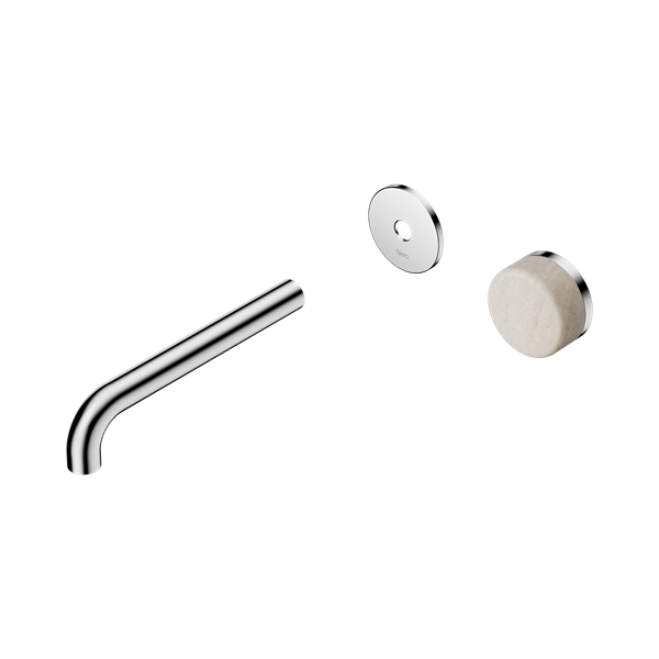 Nero Serenity Progressive Wall Basin Mixer 185mm Spout With Rome Travertine Handle Trim Kit Only Chrome - 24E111CH