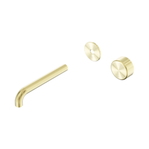 Nero Serenity Progressive Wall Basin Mixer 185mm Spout With Metal Handle Trim Kit Only Brushed Gold - 24E114BG