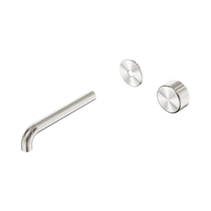 Nero Serenity Progressive Wall Basin Mixer 185mm Spout With Metal Handle Trim Kit Only Brushed Nickel - 24E114BN