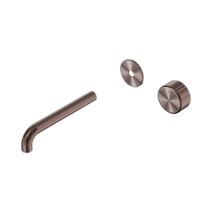 Nero Serenity Progressive Wall Basin Mixer 185mm Spout With Metal Handle Trim Kit Only Brushed Bronze - 24E114BZ