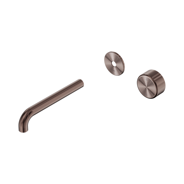 Nero Serenity Progressive Wall Basin Mixer 185mm Spout With Metal Handle Trim Kit Only Brushed Bronze - 24E114BZ