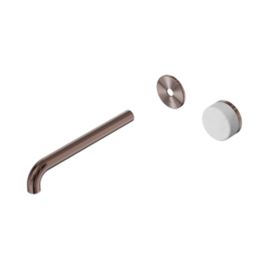 Nero Serenity Progressive Wall Basin Mixer 220mm Spout With Carrara Handle Trim Kit Only Brushed Bronze - 24E115BZ