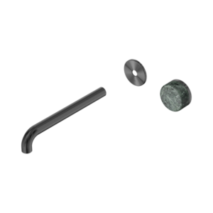 Nero Serenity Progressive Wall Basin Mixer 220mm Spout With Verde Alpi Handle Trim Kit Only Gun Metal - 24E116GM