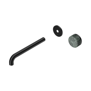Nero Serenity Progressive Wall Basin Mixer 220mm Spout With Verde Alpi Handle Trim Kit Only Matte Black - 24E116MB