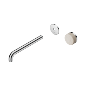 Nero Serenity Progressive Wall Basin Mixer 220mm Spout With Rome Travertine Handle Trim Kit Only Chrome - 24E117CH