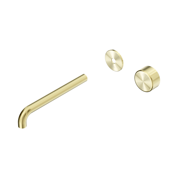 Nero Serenity Progressive Wall Basin Mixer 220mm Spout With Metal Handle Trim Kit Only Brushed Gold - 24E120BG