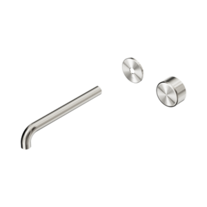 Nero Serenity Progressive Wall Basin Mixer 220mm Spout With Metal Handle Trim Kit Only Brushed Nickel - 24E120BN