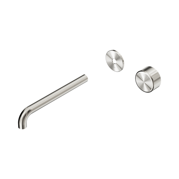 Nero Serenity Progressive Wall Basin Mixer 220mm Spout With Metal Handle Trim Kit Only Brushed Nickel - 24E120BN