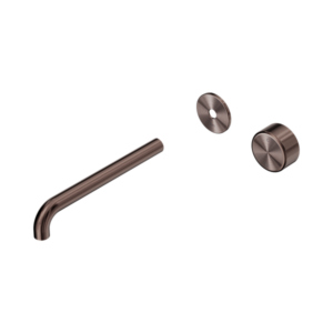 Nero Serenity Progressive Wall Basin Mixer 220mm Spout With Metal Handle Trim Kit Only Brushed Bronze - 24E120BZ