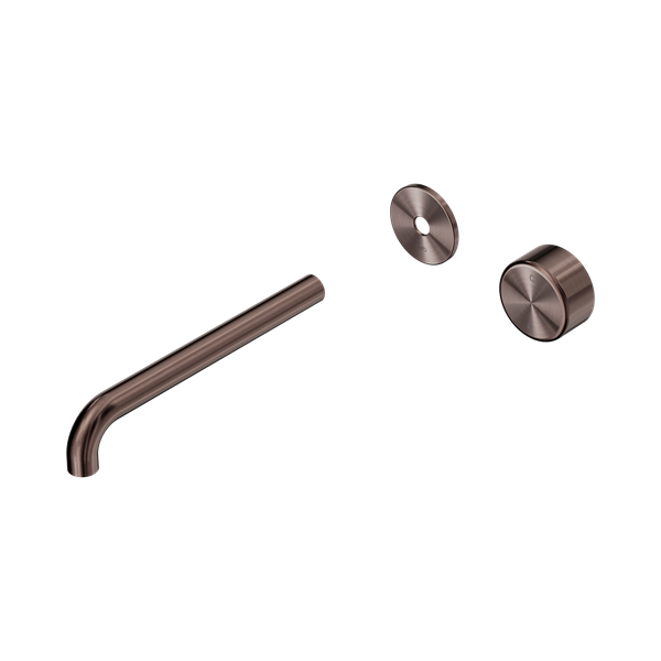 Nero Serenity Progressive Wall Basin Mixer 220mm Spout With Metal Handle Trim Kit Only Brushed Bronze - 24E120BZ