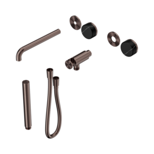 Nero Serenity Progressive Shower System With Spout With Marquina Black Handle And Slim Shower Trim Kit Only Brushed Bronze - 24E121BZ