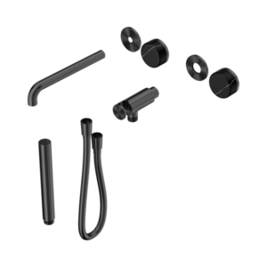 Nero Serenity Progressive Shower System With Spout With Marquina Black Handle And Slim Shower Trim Kit Only Gun Metal - 24E121GM