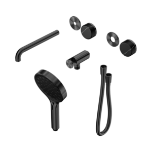 Nero Serenity Progressive Shower System With Spout With Marquina Black Handle And Serenity Hand Shower Trim Kit Only Gun Metal - 24E122GM
