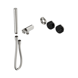 Nero Serenity Progressive Shower System With Marquina Black Handle And Slim Shower Trim Kit Only Brushed Nickel - 24E123BN
