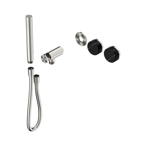 Nero Serenity Progressive Shower System With Marquina Black Handle And Slim Shower Trim Kit Only Brushed Nickel - 24E123BN