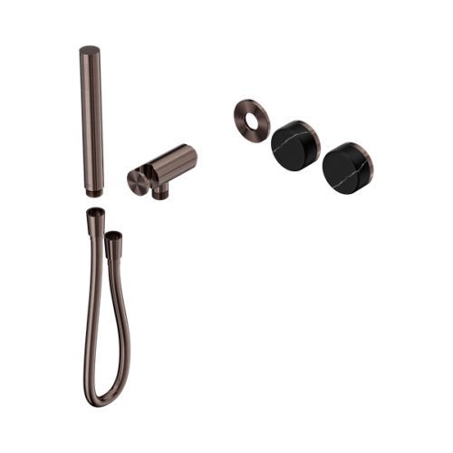 Nero Serenity Progressive Shower System With Marquina Black Handle And Slim Shower Trim Kit Only Brushed Bronze - 24E123BZ