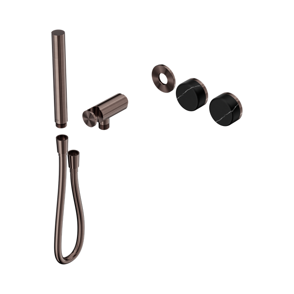 Nero Serenity Progressive Shower System With Marquina Black Handle And Slim Shower Trim Kit Only Brushed Bronze - 24E123BZ