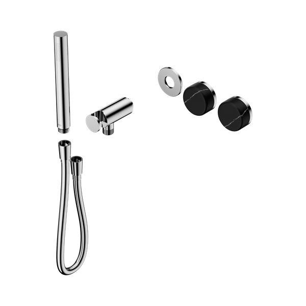 Nero Serenity Progressive Shower System With Marquina Black Handle And Slim Shower Trim Kit Only Chrome - 24E123CH