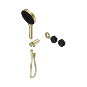 Nero Serenity Progressive Shower System With Marquina Black Handle And Serenity Hand Shower Trim Kit Only Brushed Gold - 24E124BG