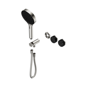 Nero Serenity Progressive Shower System With Marquina Black Handle And Serenity Hand Shower Trim Kit Only Brushed Nickel - 24E124BN