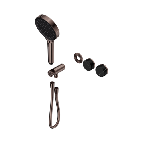 Nero Serenity Progressive Shower System With Marquina Black Handle And Serenity Hand Shower Trim Kit Only Brushed Bronze - 24E124BZ