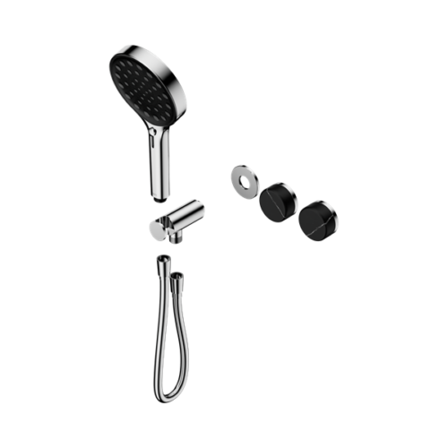 Nero Serenity Progressive Shower System With Marquina Black Handle And Serenity Hand Shower Trim Kit Only Chrome - 24E124CH