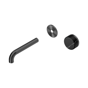Nero Serenity Progressive Wall Basin Mixer 160mm Spout With Marquina Black Handle Trim Kit Only Gun Metal - 24E125GM