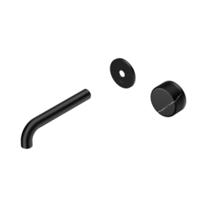 Nero Serenity Progressive Wall Basin Mixer 160mm Spout With Marquina Black Handle Trim Kit Only Matte Black - 24E125MB
