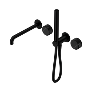 Nero Serenity Progressive Shower System With Spout With Marquina Black Handle And Slim Shower Matte Black - 24E129MB