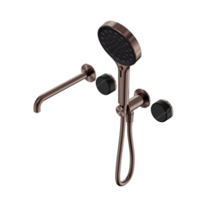 Nero Serenity Progressive Shower System With Spout With Marquina Black Handle And Serenity Hand Shower Brushed Bronze - 24E130BZ