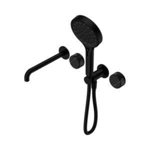 Nero Serenity Progressive Shower System With Spout With Marquina Black Handle And Serenity Hand Shower Matte Black - 24E130MB