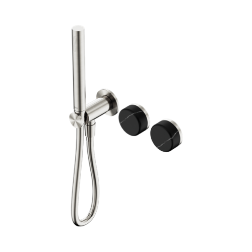 Nero Serenity Progressive Shower System With Marquina Black Handle And Slim Shower Brushed Nickel - 24E131BN