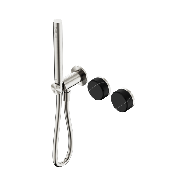 Nero Serenity Progressive Shower System With Marquina Black Handle And Slim Shower Brushed Nickel - 24E131BN