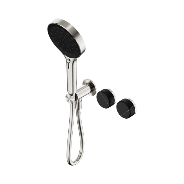Nero Serenity Progressive Shower System With Marquina Black Handle And Serenity Hand Shower Brushed Nickel - 24E132BN