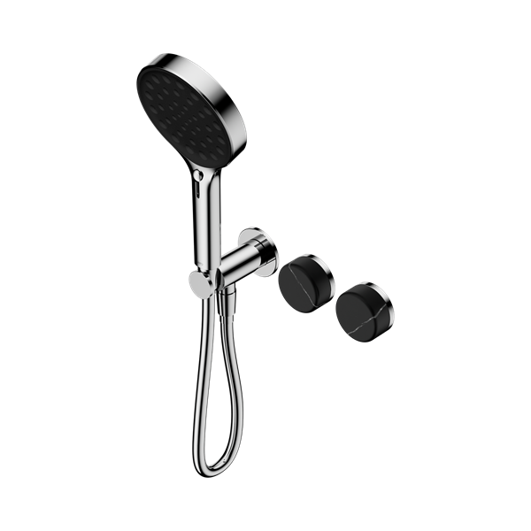 Nero Serenity Progressive Shower System With Marquina Black Handle And Serenity Hand Shower Chrome - 24E132CH