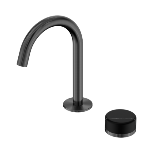 Nero Serenity Progressive Basin Mixer Arc Spout With Marquina Black Handle Gun Metal - 24E133GM