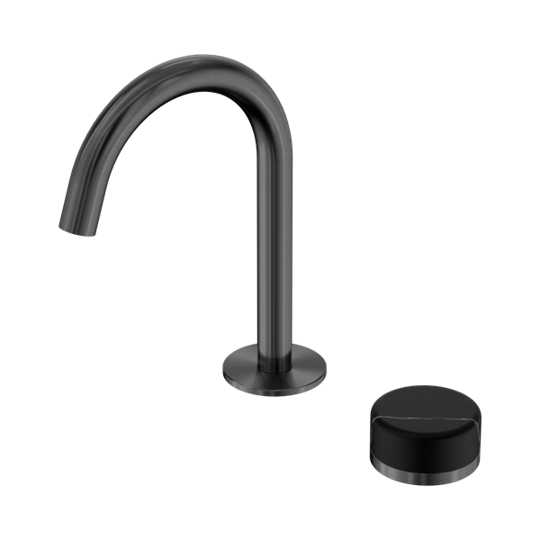 Nero Serenity Progressive Basin Mixer Arc Spout With Marquina Black Handle Gun Metal - 24E133GM