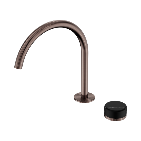Nero Serenity Progressive Bath/Kitchen Mixer Arc Spout With Marquina Black Handle Brushed Bronze - 24E134BZ