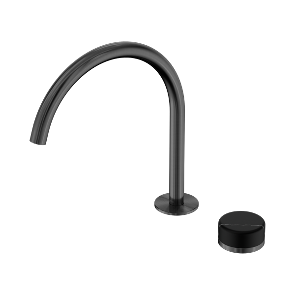 Nero Serenity Progressive Bath/Kitchen Mixer Arc Spout With Marquina Black Handle Gun Metal - 24E134GM