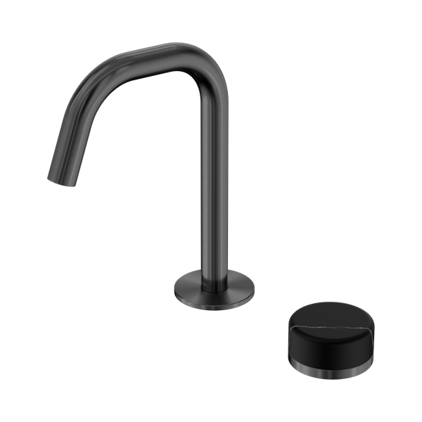 Nero Serenity Progressive Basin Mixer Edge Spout With Marquina Black Handle Gun Metal - 24E135GM