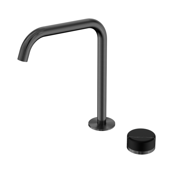 Nero Serenity Progressive Bath/Kitchen Mixer Edge Spout With Marquina Black Handle Gun Metal - 24E136GM