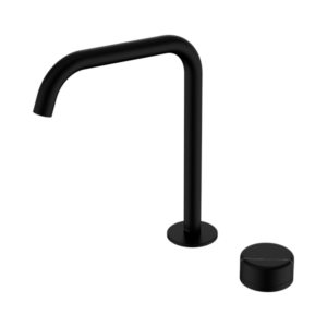 Nero Serenity Progressive Bath/Kitchen Mixer Edge Spout With Marquina Black Handle Matte Black - 24E136MB