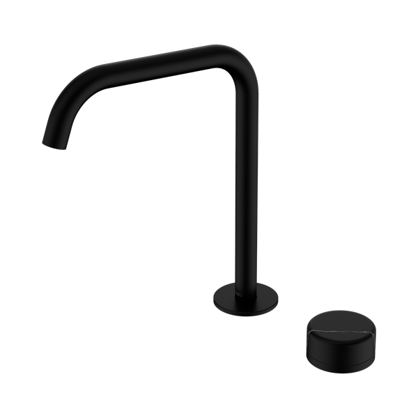 Nero Serenity Progressive Bath/Kitchen Mixer Edge Spout With Marquina Black Handle Matte Black - 24E136MB