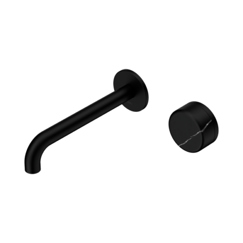 24E139MB-Serenity-Progressive-Wall-Basin-Mixer-185mm-Spout-With-Marquina-Black-Handle-Matte-Black-Thumb.png Nero Serenity Progressive Wall Basin Mixer 185mm Spout With Marquina Black Handle Matte Black - 24E139MB